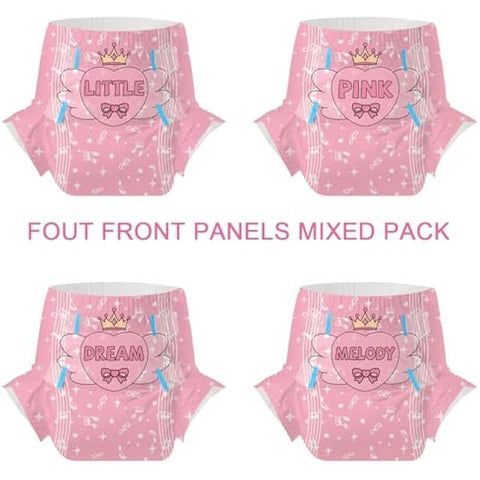 CutiePlusU Adult Diapers 10 Pieces Incontinence Briefs with Tabs for Women and Men Maximum Overnight Absorbency Styles Randomized Baby Melody Medium 28 38