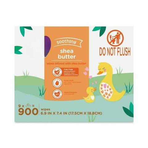 Soothing Shea Butter Baby Wipes – 300 Count (3 Packs) | Ultra-Soft, Moisturizing, Hypoallergenic Wipes for Newborns & Sensitive Skin | Gentle Cleansing for Daily Use, Diaper Changes & More