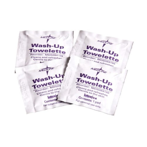 Medline WashUp Wet Wipe Cleansing Towelettes with BZK 7.5 In. x 4.5 In. Perfect for Personal Hygiene and Cleaning Case of 1000