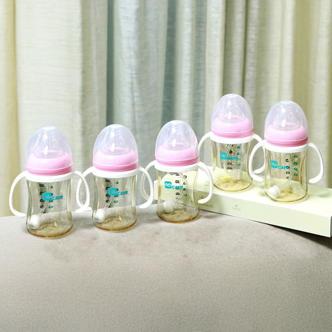 5 Pack EASYCARE Wide-Mouth Baby Bottle, 236.22-472.44inch Nipple, 180ml\u002F6.3oz PPSU - Drop-Proof With Gravity Ball Sippy & Straw Cup, Easy To Grip & Clean - Ideal For Baby Showers, Gender Reveals, Weddings, Christmas & Holiday Gifts
