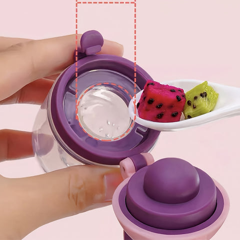 7pcs\u002FSet Baby Feeding Set: 2pcs Silicone Feeding Bottle with Spoon, Squeeze Baby Food Dispensing Feeder, 2pcs Fresh Food Feeder Pacifier, 3-Size Nipples, Toddler Feeding Bottle Set