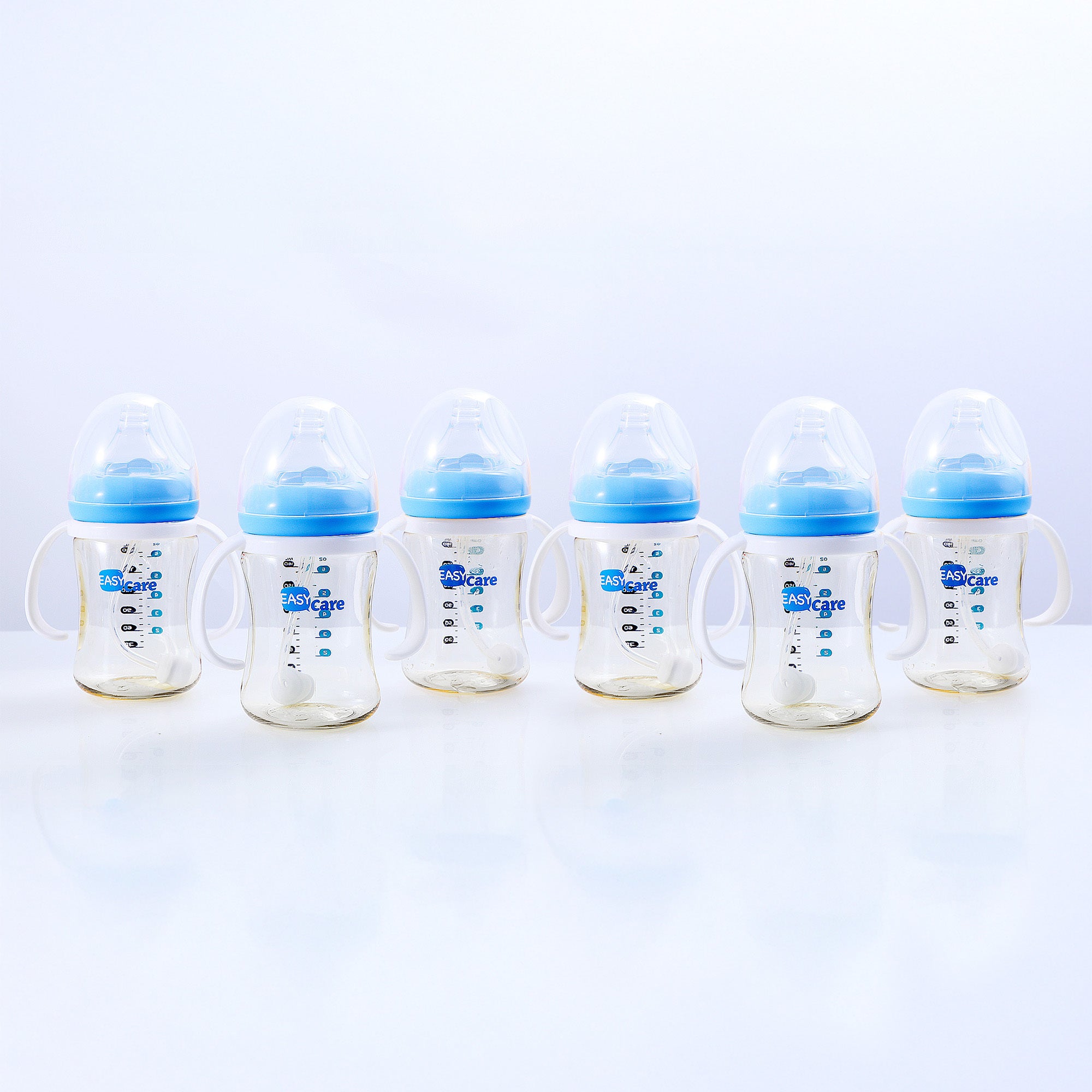 6 Pack EASYCARE Wide-Mouth Baby Bottle, 236.22-472.44inch Nipple, 180ml\u002F6.3oz PPSU - Drop-Proof With Gravity Ball Sippy & Straw Cup, Easy To Grip & Clean - Ideal For Baby Showers, Gender Reveals, Weddings, Christmas & Holiday Gifts