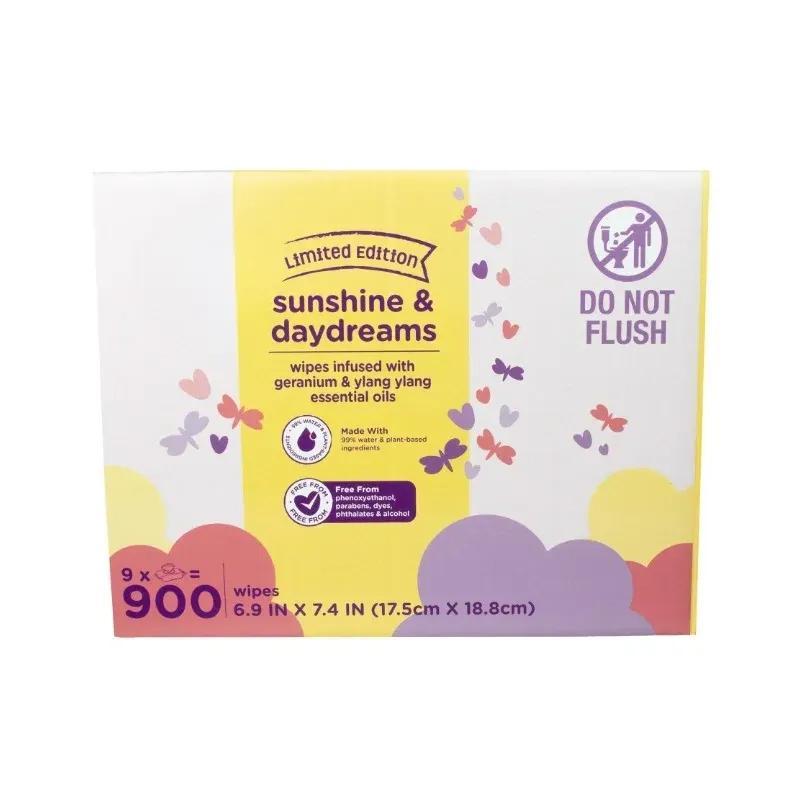 Gentle Touch Limited Edition Sunshine & Daydreams Baby Wipes, 900 Count | Ultra-Soft Fragrance-Free Wipes with Shea Butter & 99% Water | Hypoallergenic Newborn Essentials for Sensitive Skin