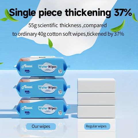 Mioszzi Wet Wipes, Hypoallergenic, Plant-Based, Completely Break Down Safe For Delicate Skin, 99.9% Pure Water, No Harsh Chemicals, Extra-Soft Fiber Cleans Without Irritation, Gentle Enough For Daily Use On Eyes, Hands, Body.864pcs