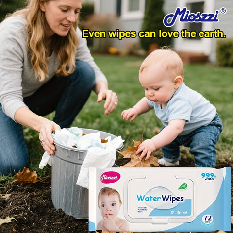 Mioszzi Wet Wipes, Hypoallergenic, Plant-Based, Completely Break Down Safe For Delicate Skin, 99.9% Pure Water, No Harsh Chemicals, Extra-Soft Fiber Cleans Without Irritation, Gentle Enough For Daily Use On Eyes, Hands, Body.864pcs