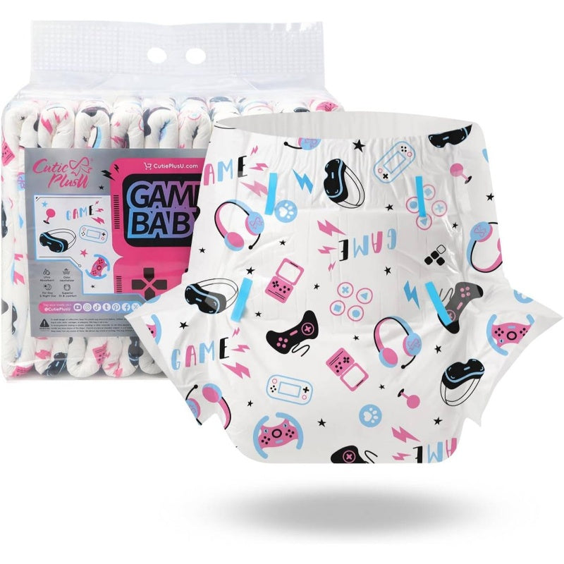 Adult Diapers 10pcs, Game Disposable Incontinence Briefs with Tabs Women and Men, Maximum Overnight Absorbency Medium 2838, Adult Diaper Cover, Adultos Diapers, Incontinence Underwear, Absorbent Underwear, Leakproof Design, Comfortable Fit, Soft Fabric, D
