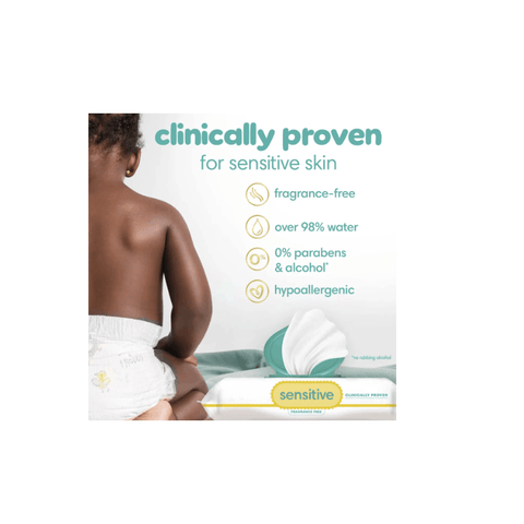 Sensitive Baby Wipes, Unscented, 2 Pack, 168 Total Count