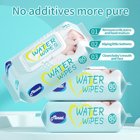 Baby Wet Wipes 99.9% EDI Pure Water No Fluorescent Agent Zero Additives for Sensitive Light Beige Newborn Can Use Aloe Vera Extrat Take Care Of Baby Light Beige Clean Baby Hand & Mouth Water Wipes Kids Cleansing Wipes Large Packing for Family Use