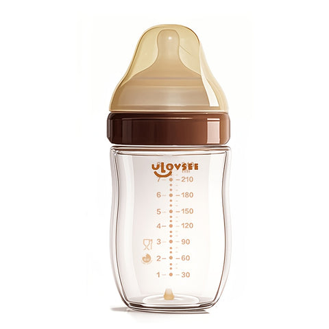 4oz,8oz High Borosilicate Glass Baby Bottles, Wide-Neck Glass Feeding Bottle, Milk Bottle with Bottom Air Balance Hole\u002FValve, Perfect Gift for Newbor