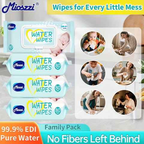 8 Packs Baby Wipes Aloe Vera Extract 99.9% EDI Pure Water No Fluorescent Agent Zero Additives for Sensitive Light Beige Baby Hand & Mouth Wet Wipes Water Wipes 640pcs
