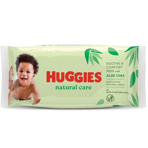 Baby Wipes Natural Care with Aloe Vera Huggies Wipes 56 Pc Kids