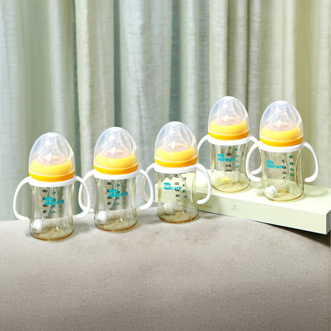 5 Pack EASYCARE Wide-Mouth Baby Bottle, 236.22-472.44inch Nipple, 180ml\u002F6.3oz PPSU - Drop-Proof With Gravity Ball Sippy & Straw Cup, Easy To Grip & Clean - Ideal For Baby Showers, Gender Reveals, Weddings, Christmas & Holiday Gifts