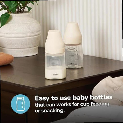 Spectra Wide Neck Baby Bottles Compatible with Spectra Breast Milk Pump Flanges Pack of 2