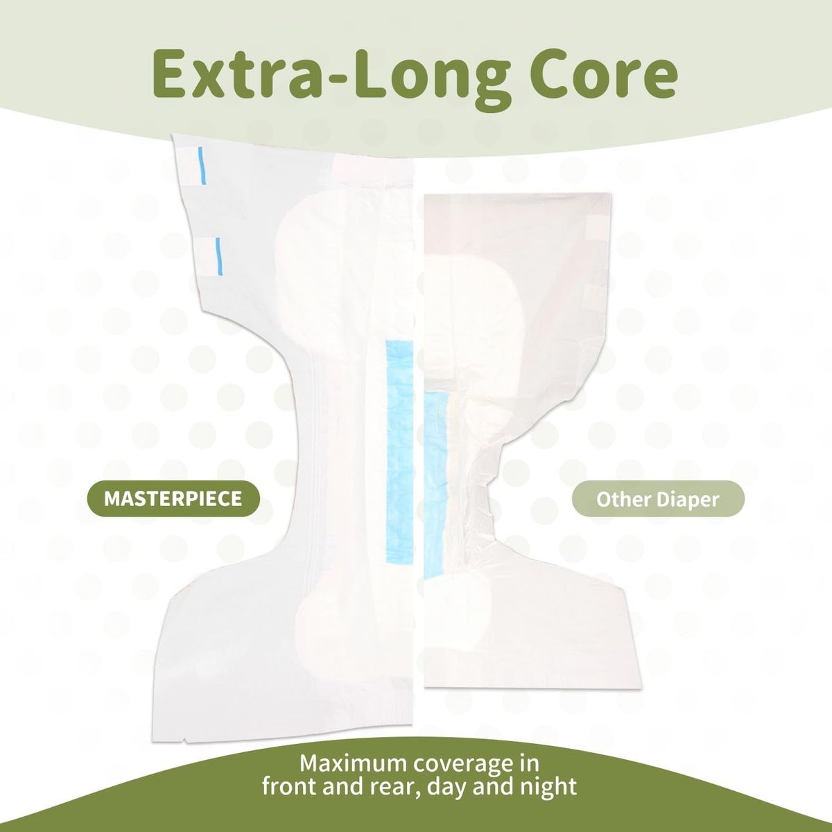Masterpiece Adult Diapers with Tabs, Unisex Disposable Incontinence Briefs for Women and Men, Odor Control, White, Large\u002FXL, Previously Large, 10 Count, Incontinence Diapers, Adult Diaper Cover, Incontinence Underwear for Reusable Pads
