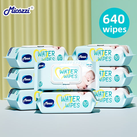 Baby Wet Wipes 99.9% EDI Pure Water No Fluorescent Agent Zero Additives for Sensitive Light Beige Newborn Can Use Aloe Vera Extrat Take Care Of Baby Light Beige Clean Baby Hand & Mouth Water Wipes Kids Cleansing Wipes Large Packing for Family Use