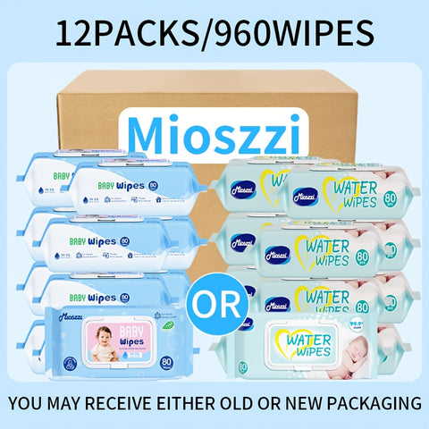 8 Packs Baby Wipes Aloe Vera Extract 99.9% EDI Pure Water No Fluorescent Agent Zero Additives for Sensitive Light Beige Baby Hand & Mouth Wet Wipes Water Wipes 640pcs
