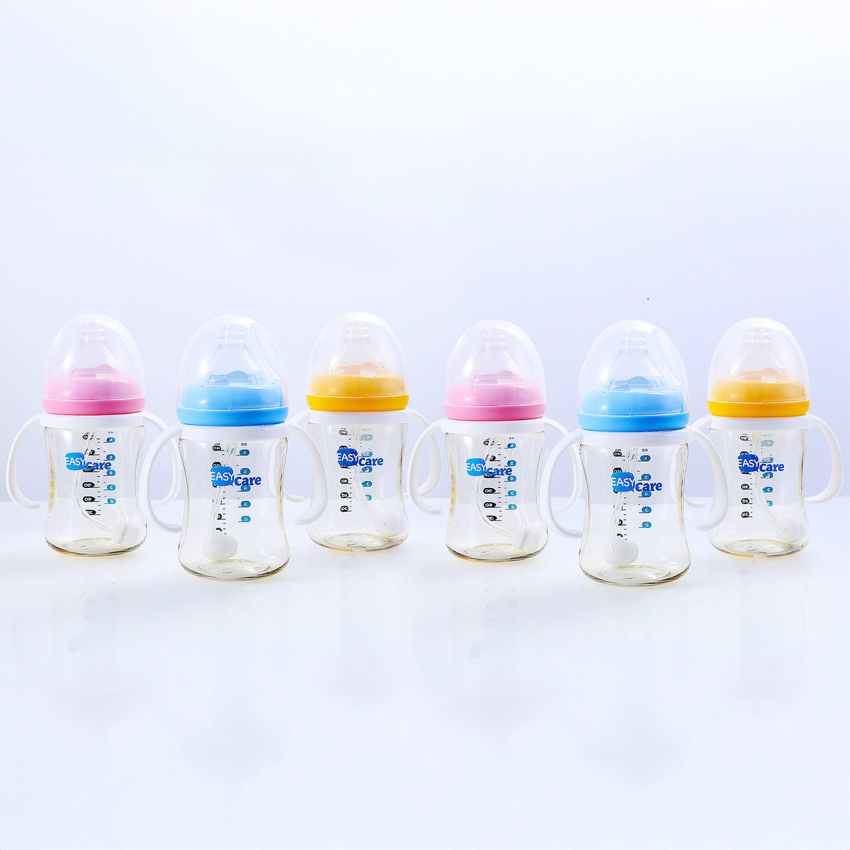 6 Pack EASYCARE Wide-Mouth Baby Bottle, 236.22-472.44inch Nipple, 180ml\u002F6.3oz PPSU - Drop-Proof With Gravity Ball Sippy & Straw Cup, Easy To Grip & Clean - Ideal For Baby Showers, Gender Reveals, Weddings, Christmas & Holiday Gifts