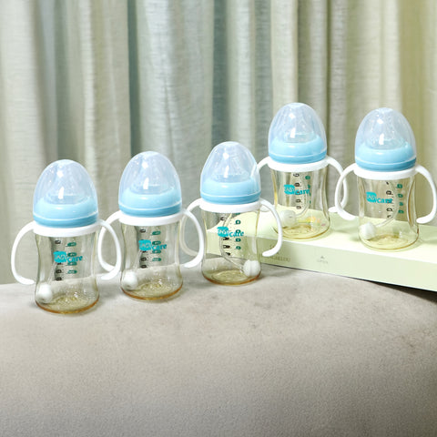 5 Pack EASYCARE Wide-Mouth Baby Bottle, 236.22-472.44inch Nipple, 180ml\u002F6.3oz PPSU - Drop-Proof With Gravity Ball Sippy & Straw Cup, Easy To Grip & Clean - Ideal For Baby Showers, Gender Reveals, Weddings, Christmas & Holiday Gifts