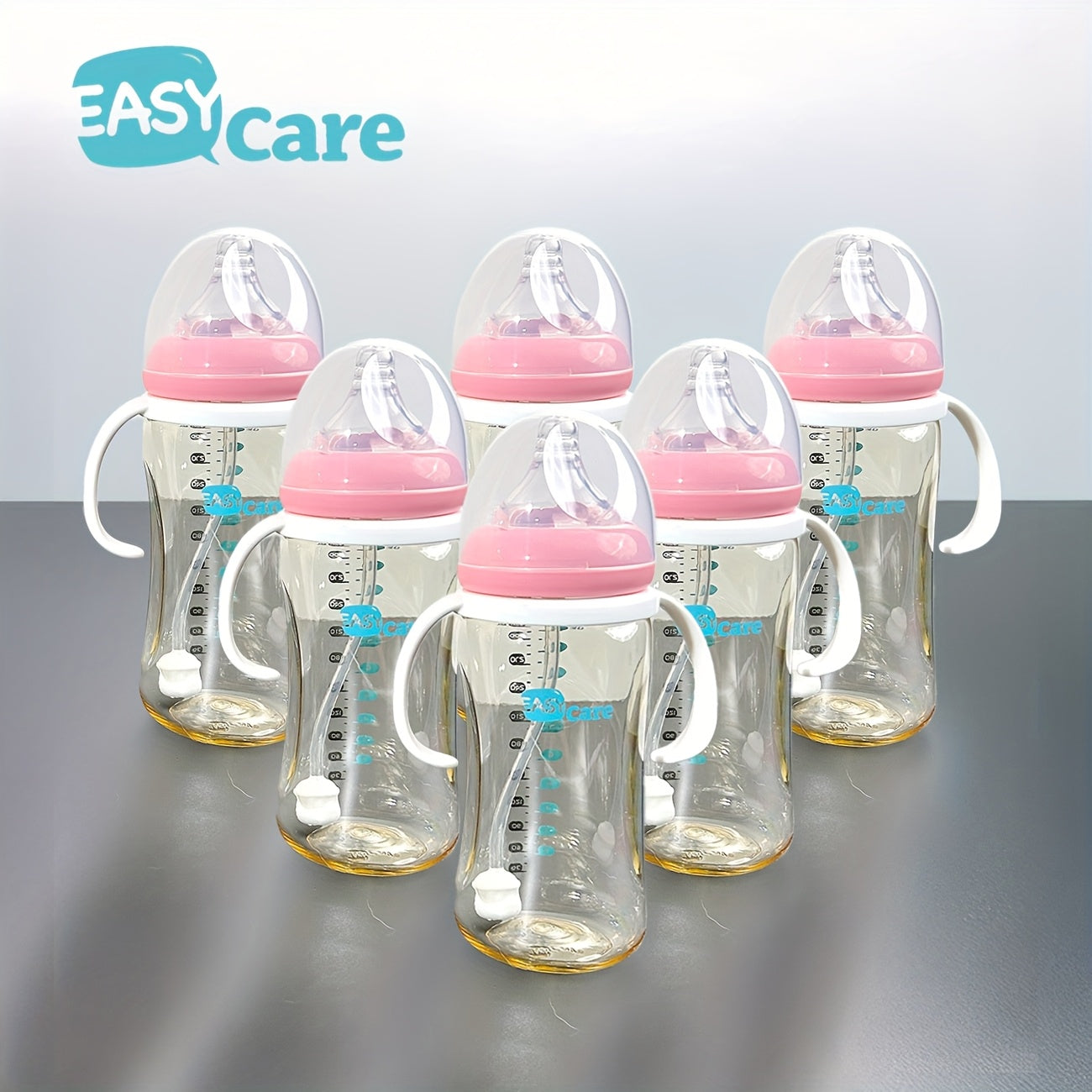 6 Pack EASYCARE Wide-mouth Baby Feeding Bottle, 320ML\u002F10.8OZ, PPSU Material, Large-capacity Anti-fall Drinking Cup And Sippy Cup, Easy To Hold And Clean, Suitable For Baby Birthday Parties, Gender Reveal, Wedding Games, Christmas, Holiday Gifts.