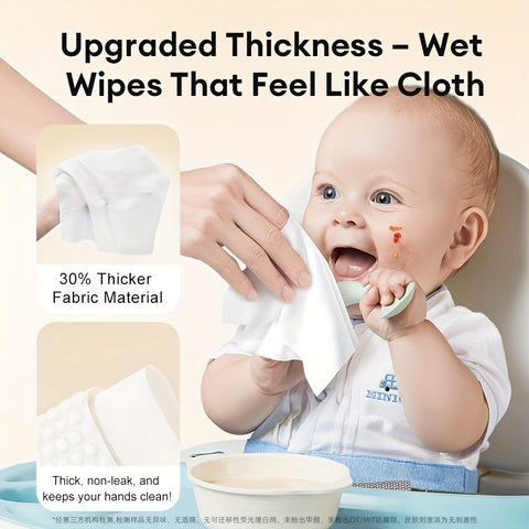 Deeyeo Wet Wipes, Ultra-Thick Moist Wipes, Soft Tissues, 80 Count Per Pack, 8 Packs 640 Count, Alcohol-Free, Fragrance-Free, Makeup Removal, Skincare, Cleaning, Baby, And Multipurpose Use