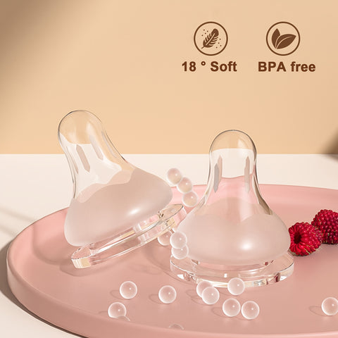 1pc Glass Baby Bottle 1pc 80ml Transparent Glass Baby Bottle with Easy-Grip Handle for 0-6 Months | Standard Caliber