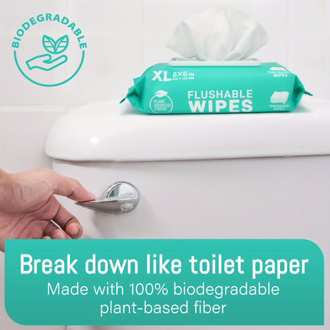 Large Flushable Wet Wipes for Adults And Elderly, Wet Wipes for Home Use, 6\