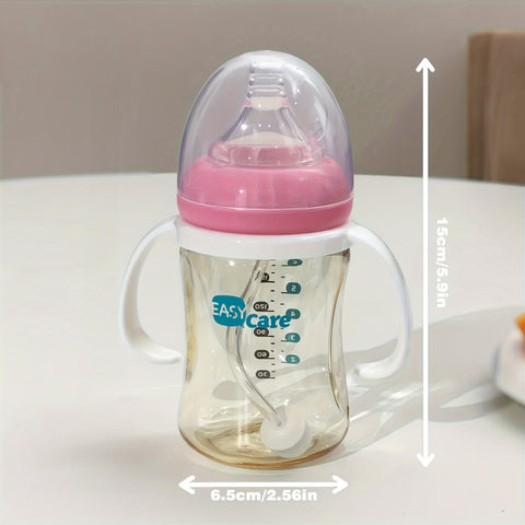 6 Pack EASYCARE Wide-Mouth Baby Bottle, 236.22-472.44inch Nipple, 180ml\u002F6.3oz PPSU - Drop-Proof With Gravity Ball Sippy & Straw Cup, Easy To Grip & Clean - Ideal For Baby Showers, Gender Reveals, Weddings, Christmas & Holiday Gifts