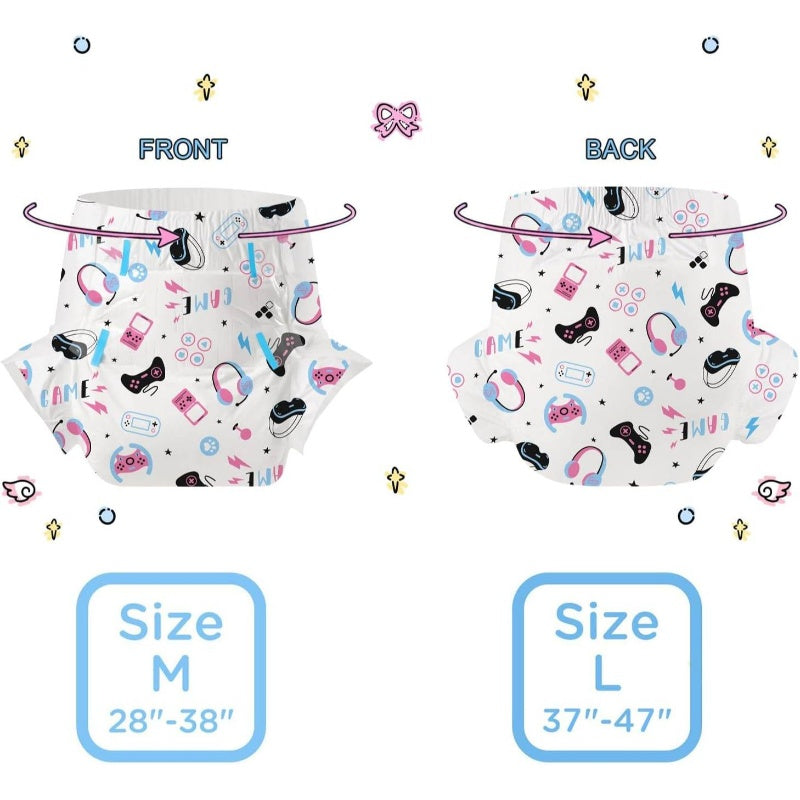 Adult Diapers 10pcs, Game Disposable Incontinence Briefs with Tabs Women and Men, Maximum Overnight Absorbency Medium 2838, Adult Diaper Cover, Adultos Diapers, Incontinence Underwear, Absorbent Underwear, Leakproof Design, Comfortable Fit, Soft Fabric, D