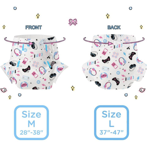 Adult Diapers 10pcs, Game Disposable Incontinence Briefs with Tabs Women and Men, Maximum Overnight Absorbency Medium 2838, Adult Diaper Cover, Adultos Diapers, Incontinence Underwear, Absorbent Underwear, Leakproof Design, Comfortable Fit, Soft Fabric, D