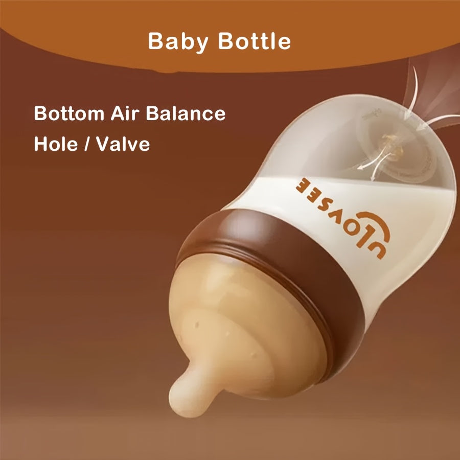 4oz,8oz High Borosilicate Glass Baby Bottles, Wide-Neck Glass Feeding Bottle, Milk Bottle with Bottom Air Balance Hole\u002FValve, Perfect Gift for Newbor