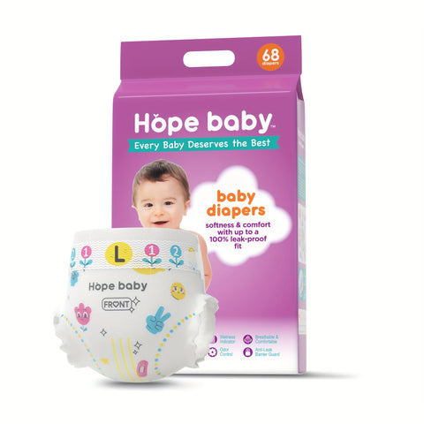 HOPE BABY 74 Count (8-14 LBS) Disposable Baby Diapers Newborn Dry, Softness & Comfort Fit, Leak-Proof Overnight Protection, Hypoallergenic With Skin As Halloween, Christmas Gift