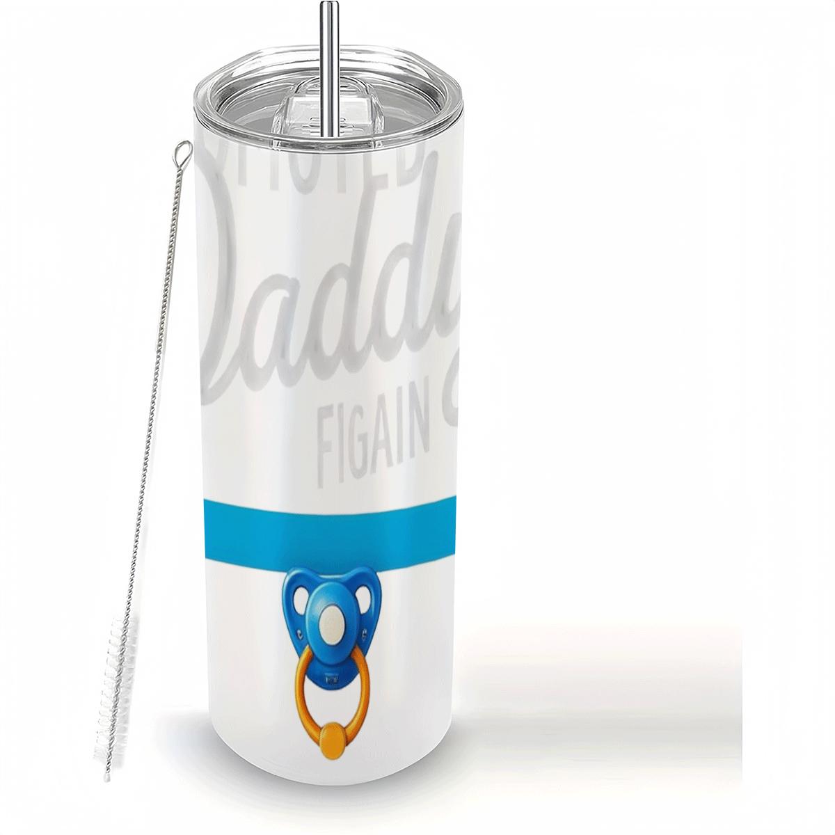 1pc 20oz - Stainless Steel Insulated Breast Milk\u002FFormula Bottle with Nipple Progress Bar, Straw & Lid - Double-Wall for Breastfeeding Moms, Drop-Resistant, Machine Washable, Name\u002FDate Labeling (White) - Ideal