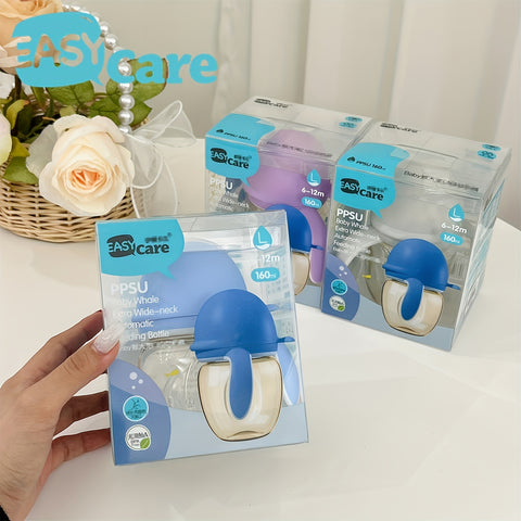 6pcs EASYCARE Wide-Mouth Baby Bottle, 236.22-472.44inch Nipple, 160ml\u002F5.6oz PPSU - Durable, Easy-Grip & Clean Sippy Cup & Straw Cup - Ideal for Baby Showers, Gender Reveals, Weddings, Christmas & Holiday Gifts