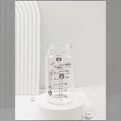 6.09oz Baby Bottle with a Silicone Protective Sleeve, Standard Caliber Baby Bottle, Soft Silicone Nipple.