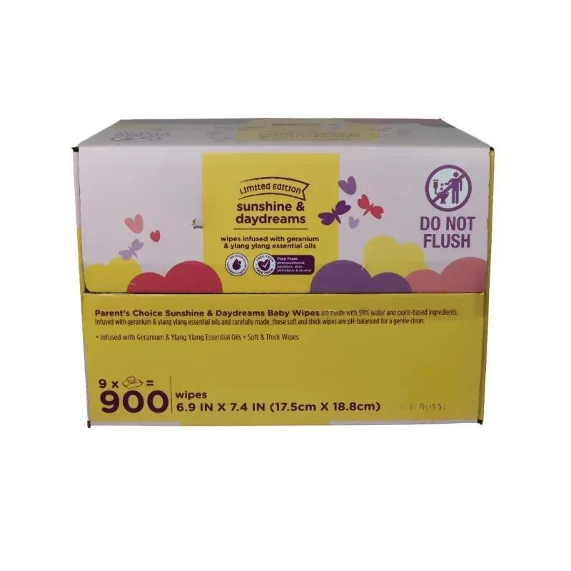 Gentle Touch Limited Edition Sunshine & Daydreams Baby Wipes, 900 Count | Ultra-Soft Fragrance-Free Wipes with Shea Butter & 99% Water | Hypoallergenic Newborn Essentials for Sensitive Skin