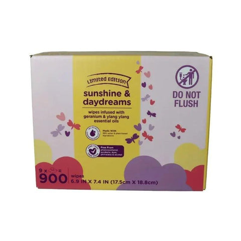 Gentle Touch Limited Edition Sunshine & Daydreams Baby Wipes, 900 Count | Ultra-Soft Fragrance-Free Wipes with Shea Butter & 99% Water | Hypoallergenic Newborn Essentials for Sensitive Skin