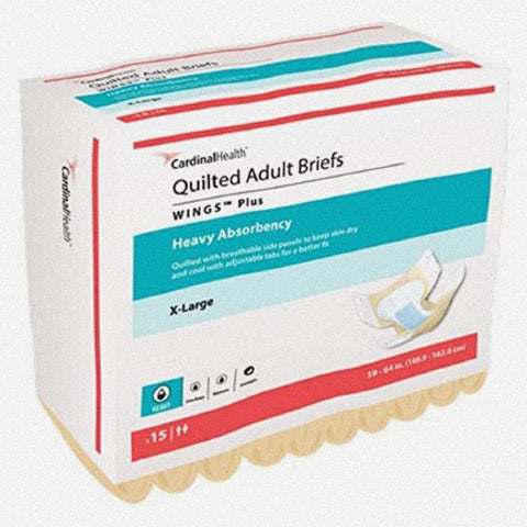 60-Count Wings™ Ultra Heavy Absorbency Adult Diapers - XL Large Size with BreatheEasy™ Technology, Quilted Cloth-like Backsheet & Airflow Cooling System, Reusable Underwear for Men & Women (), Diaper Adult