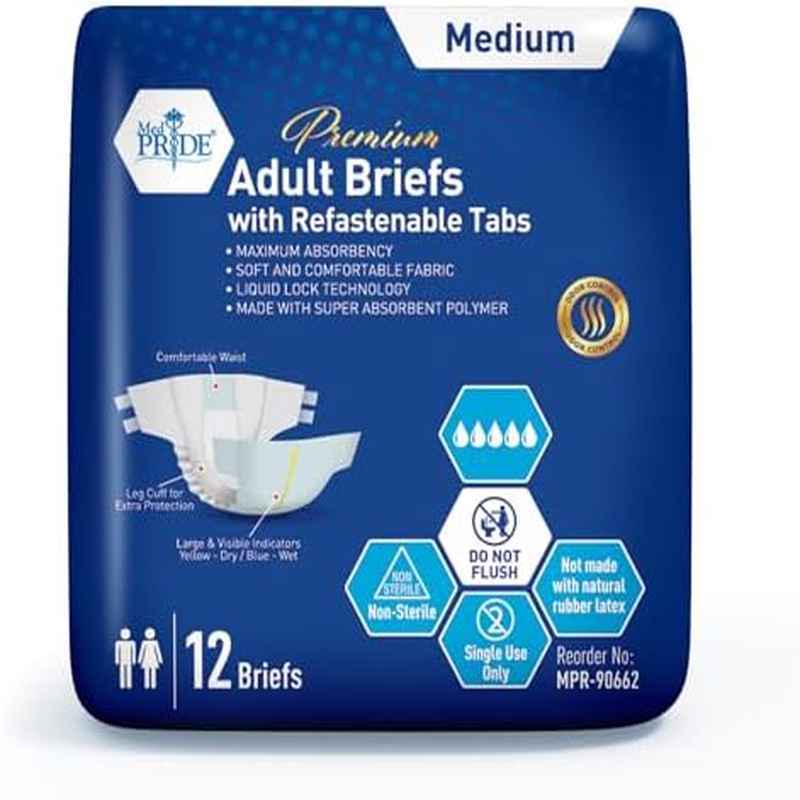 Ultra - Absorbent Diaper for Diarrhea & Bowel Incontinence, Odor Control, Refastenable Tabs, Women's Fecal Incontinence Underwear( 12 Medium White), Diapers For Women, Long Waist Nylon Adult Diapers, Teen Diapers, Diapers For Teenagers, Penty Diaper, Diap