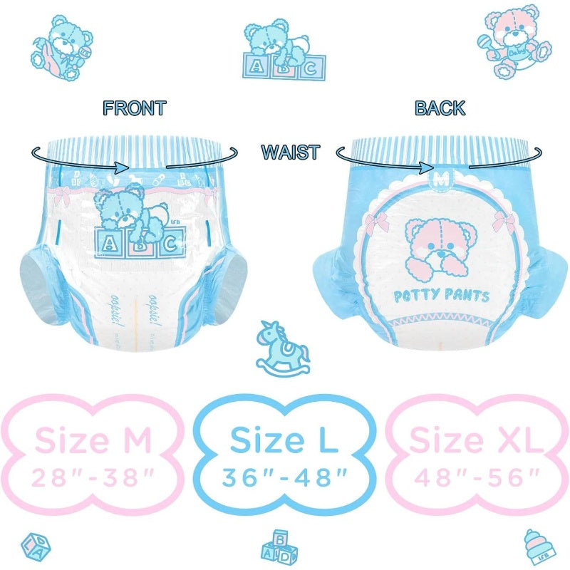 Adult Printed Diaper 10pcs - Potty Pants Large 36 - 48, Washable Diapers, Potty Training, Comfortable Fit, Fun Patterns, Soft Fabric, Durable Construction, Reusable Diapers, Training Diapers
