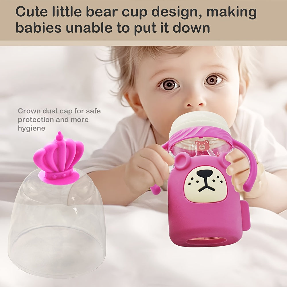 6.09oz Baby Bottle with a Silicone Protective Sleeve, Standard Caliber Baby Bottle, Soft Silicone Nipple.