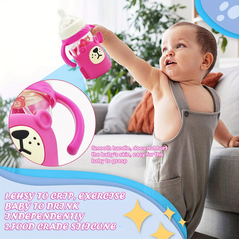 6.09oz Baby Bottle with a Silicone Protective Sleeve, Standard Caliber Baby Bottle, Soft Silicone Nipple.