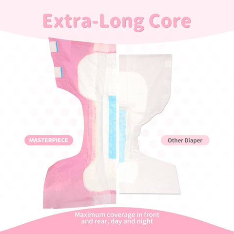 Masterpiece Adult Diapers with Tabs, Unisex Disposable Incontinence Briefs Women and Men, Odor Control, Pink, SmallMedium, Previously Medium, 10 Count, Adult Diaper Cover, Adultos Diapers for Woman, Disposable Underwear For Men Travel, Disposable Underwea