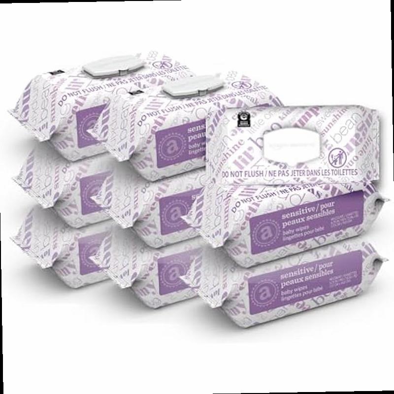 Amazon Elements Baby Wipes Sensitive 810 Count Flip Top Packs Pack of 9