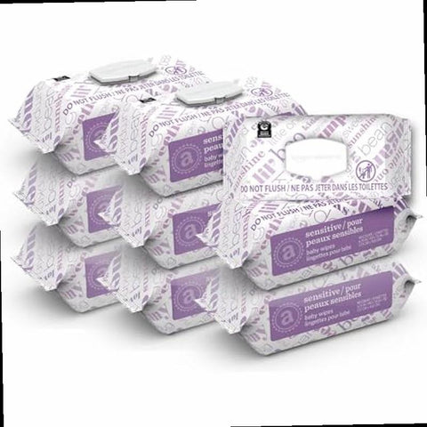 Amazon Elements Baby Wipes Sensitive 810 Count Flip Top Packs Pack of 9