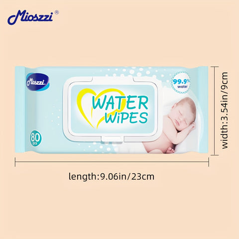 8 Packs Baby Wipes Aloe Vera Extract 99.9% EDI Pure Water No Fluorescent Agent Zero Additives for Sensitive Light Beige Baby Hand & Mouth Wet Wipes Water Wipes 640pcs