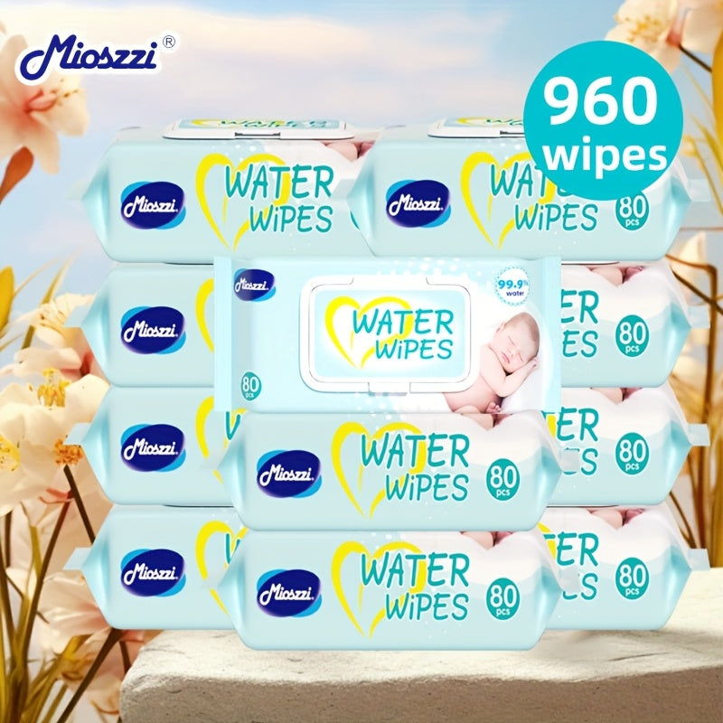 Baby Wet Wipes 99.9% EDI Pure Water No Fluorescent Agent Zero Additives for Sensitive Light Beige Newborn Can Use Aloe Vera Extrat Take Care Of Baby Light Beige Clean Baby Hand & Mouth Water Wipes Kids Cleansing Wipes Large Packing for Family Use