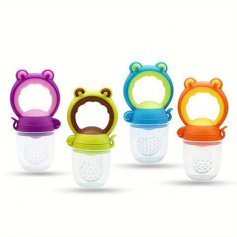 7pcs\u002FSet Baby Feeding Set: 2pcs Silicone Feeding Bottle with Spoon, Squeeze Baby Food Dispensing Feeder, 2pcs Fresh Food Feeder Pacifier, 3-Size Nipples, Toddler Feeding Bottle Set
