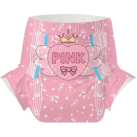 CutiePlusU Adult Diapers 10 Pieces Incontinence Briefs with Tabs for Women and Men Maximum Overnight Absorbency Styles Randomized Baby Melody Medium 28 38