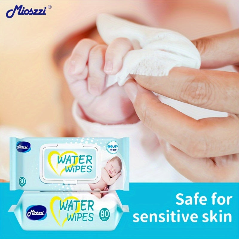 8 Packs Baby Wipes Aloe Vera Extract 99.9% EDI Pure Water No Fluorescent Agent Zero Additives for Sensitive Light Beige Baby Hand & Mouth Wet Wipes Water Wipes 640pcs