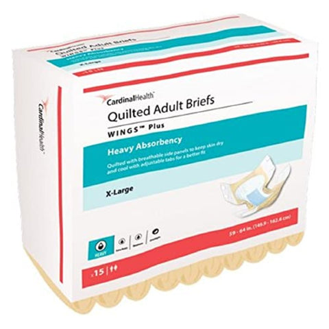 60-Count Wings™ Ultra Heavy Absorbency Adult Diapers - XL Large Size with BreatheEasy™ Technology, Quilted Cloth-like Backsheet & Airflow Cooling System, Reusable Underwear for Men & Women (), Diaper Adult